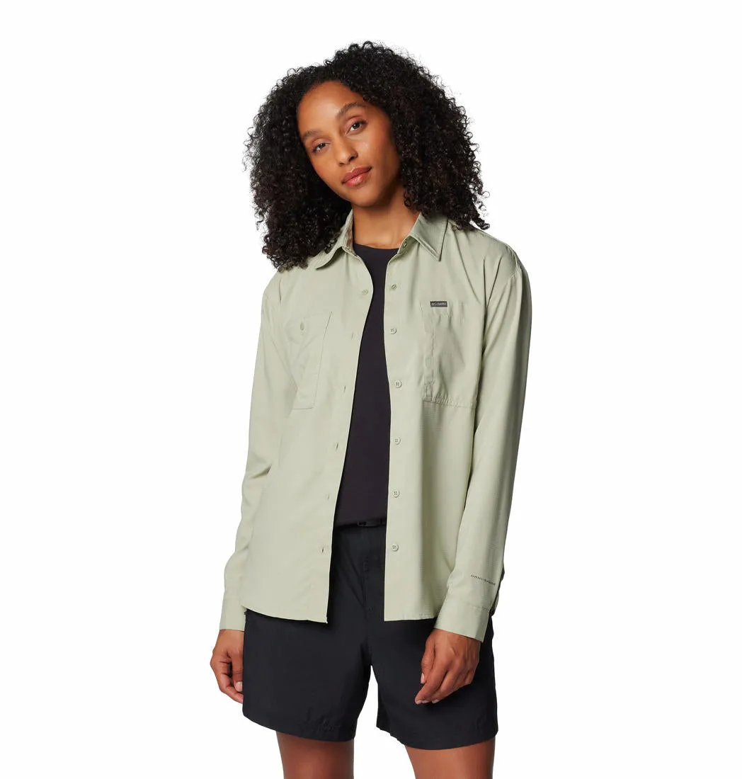 Columbia Women Green Omni-Shade Silver Ridge Utility Long Sleeve Shirt