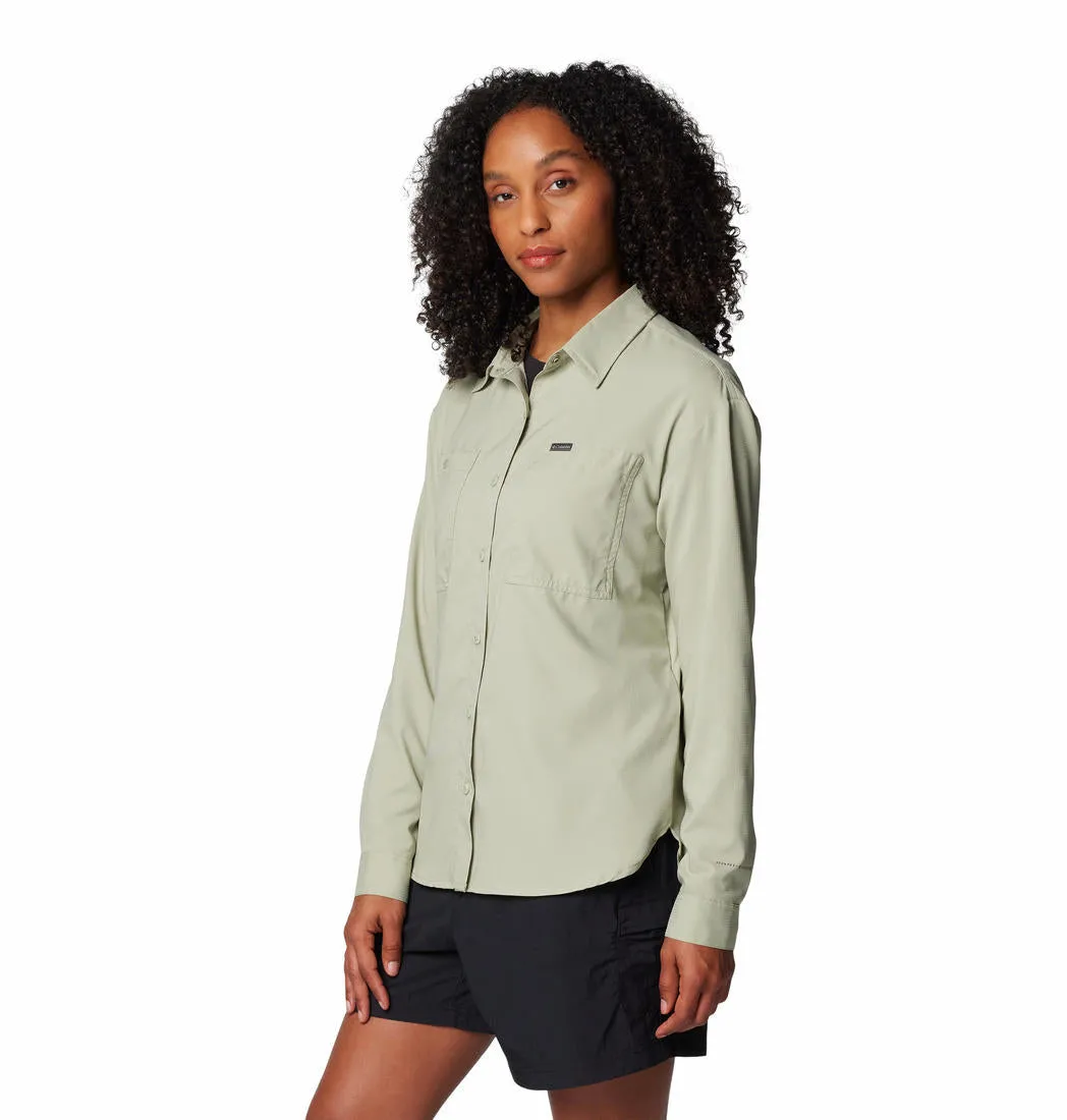 Columbia Women Green Omni-Shade Silver Ridge Utility Long Sleeve Shirt