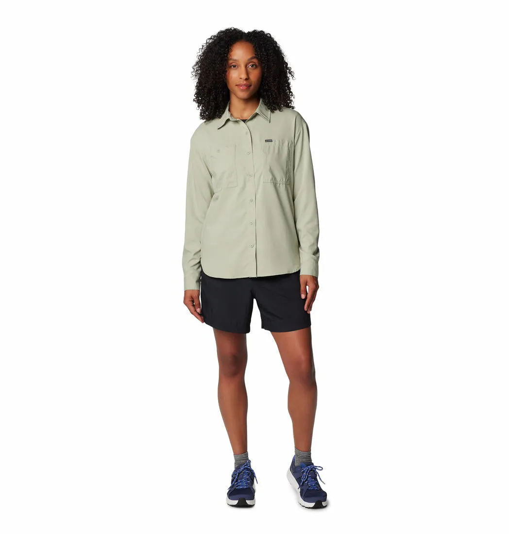 Columbia Women Green Omni-Shade Silver Ridge Utility Long Sleeve Shirt