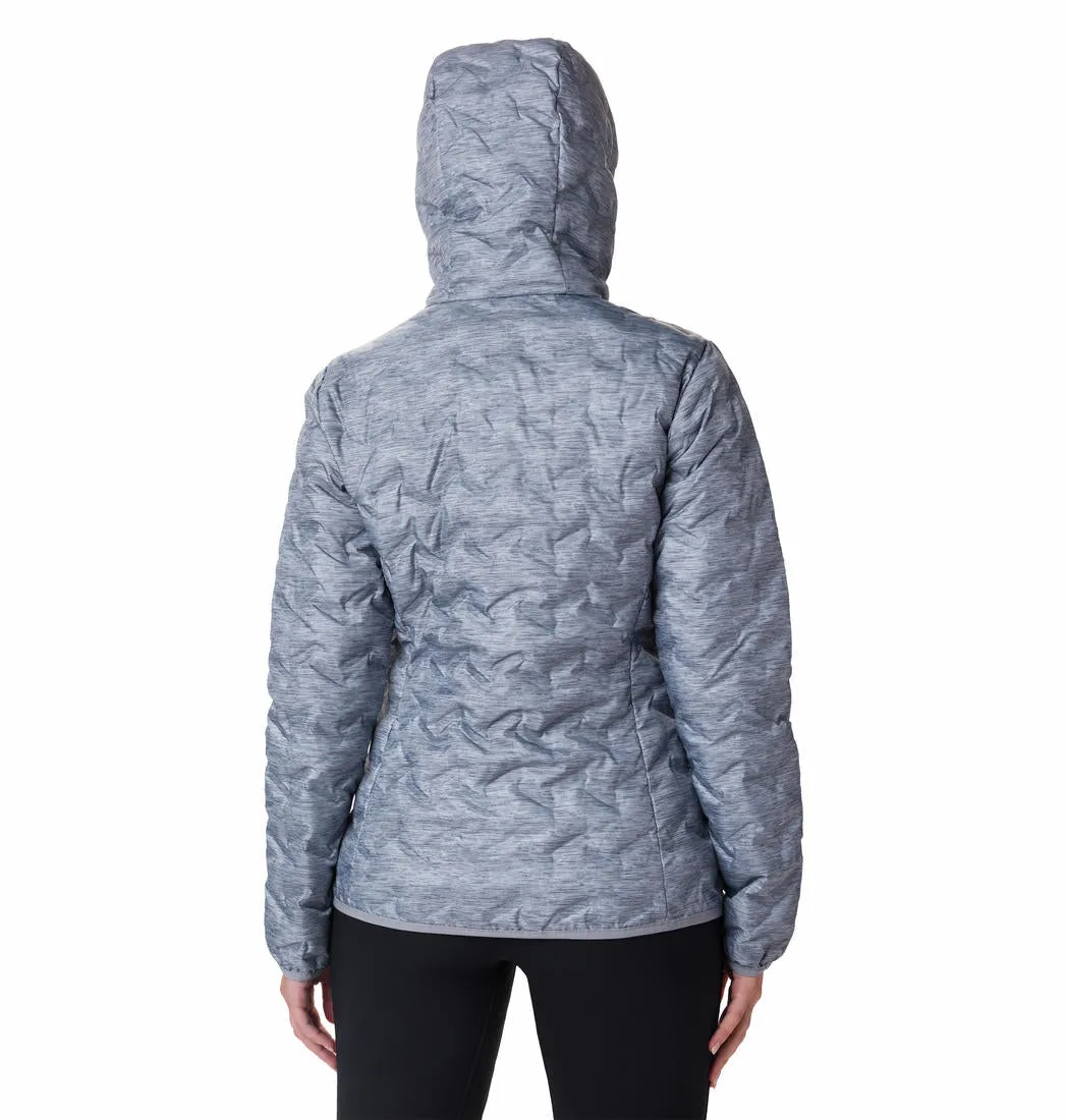 Columbia Women Grey Omni-Heat Reflective Delta Ridge Hooded Down Jacket