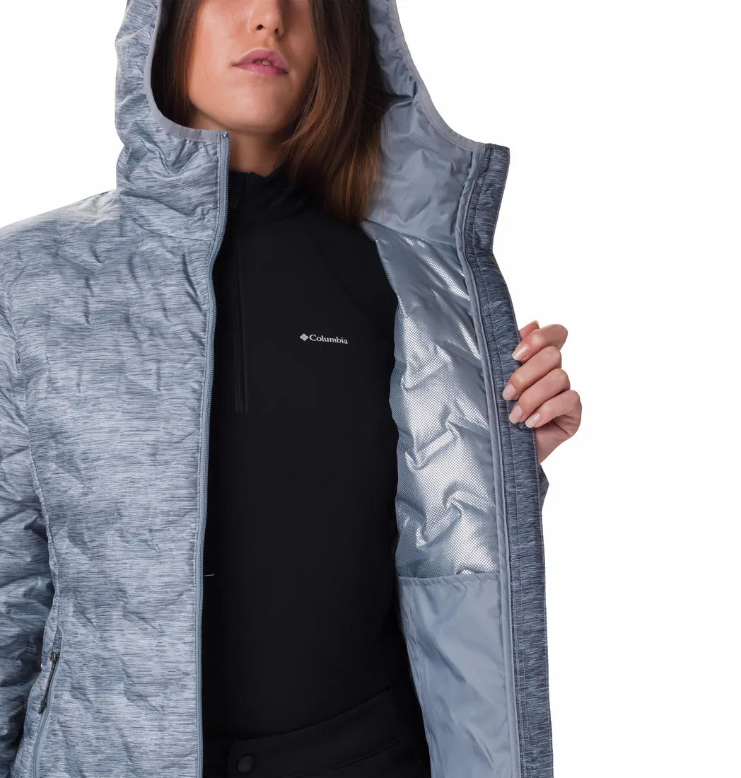 Columbia Women Grey Omni-Heat Reflective Delta Ridge Hooded Down Jacket