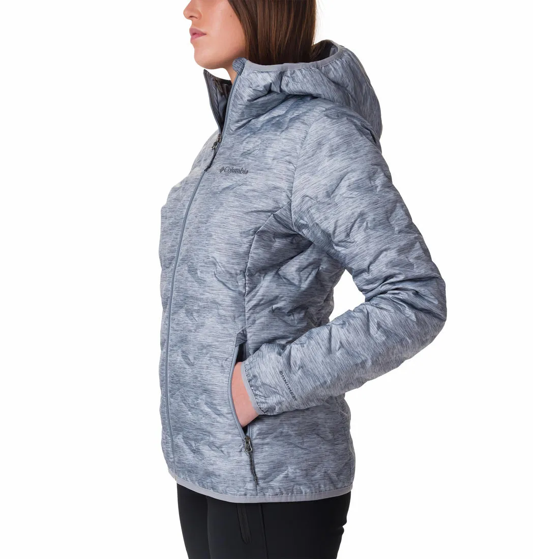 Columbia Women Grey Omni-Heat Reflective Delta Ridge Hooded Down Jacket
