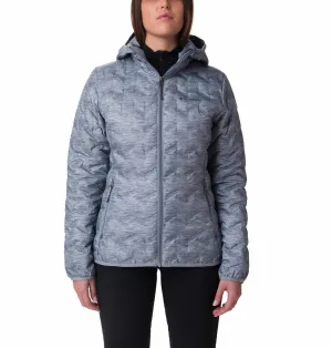 Columbia Women Grey Omni-Heat Reflective Delta Ridge Hooded Down Jacket