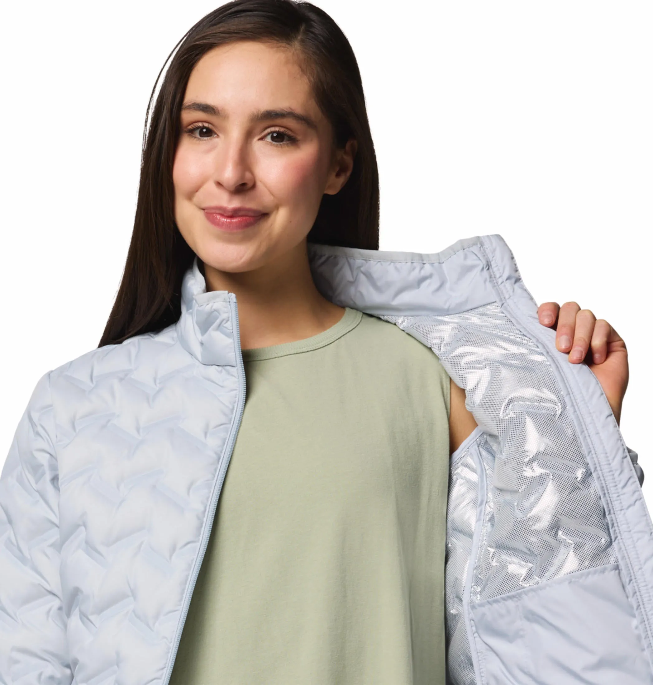 Columbia Women Grey Omni-Heat Reflective Delta Ridge II Down Jacket
