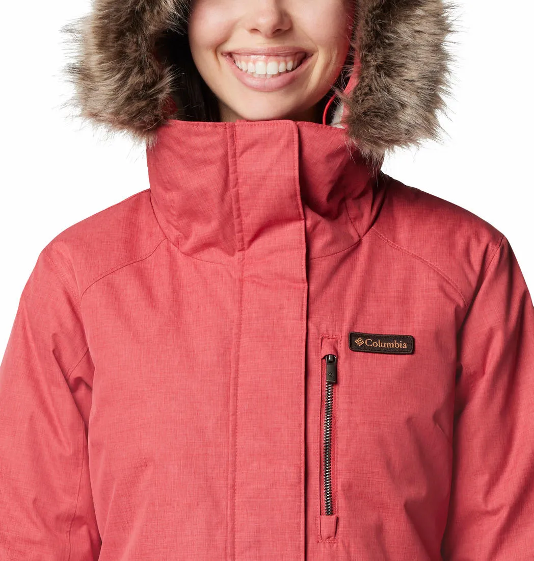 Columbia Women Pink Omni-Heat Reflective Suttle Mountain Long Insulated Jacket