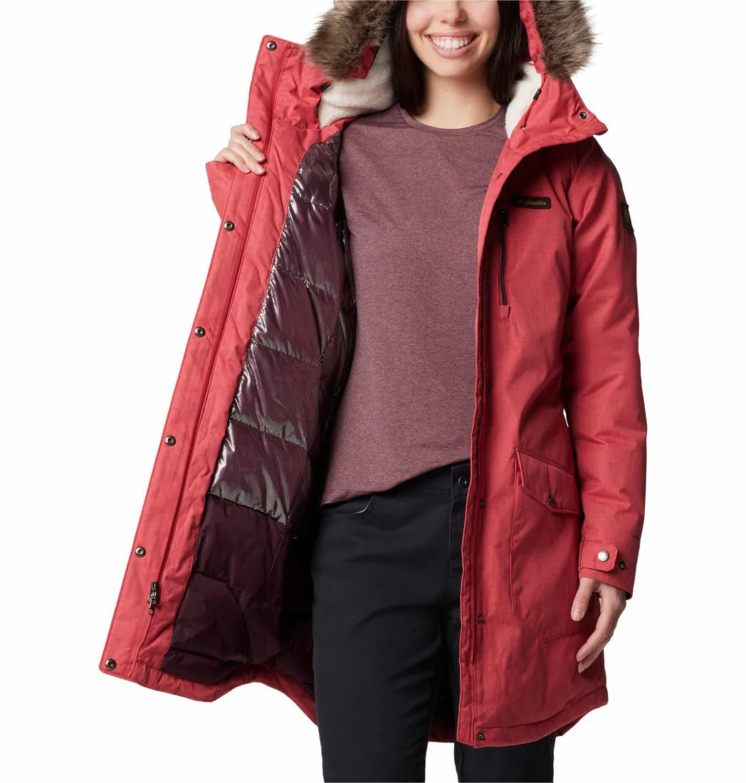 Columbia Women Pink Omni-Heat Reflective Suttle Mountain Long Insulated Jacket