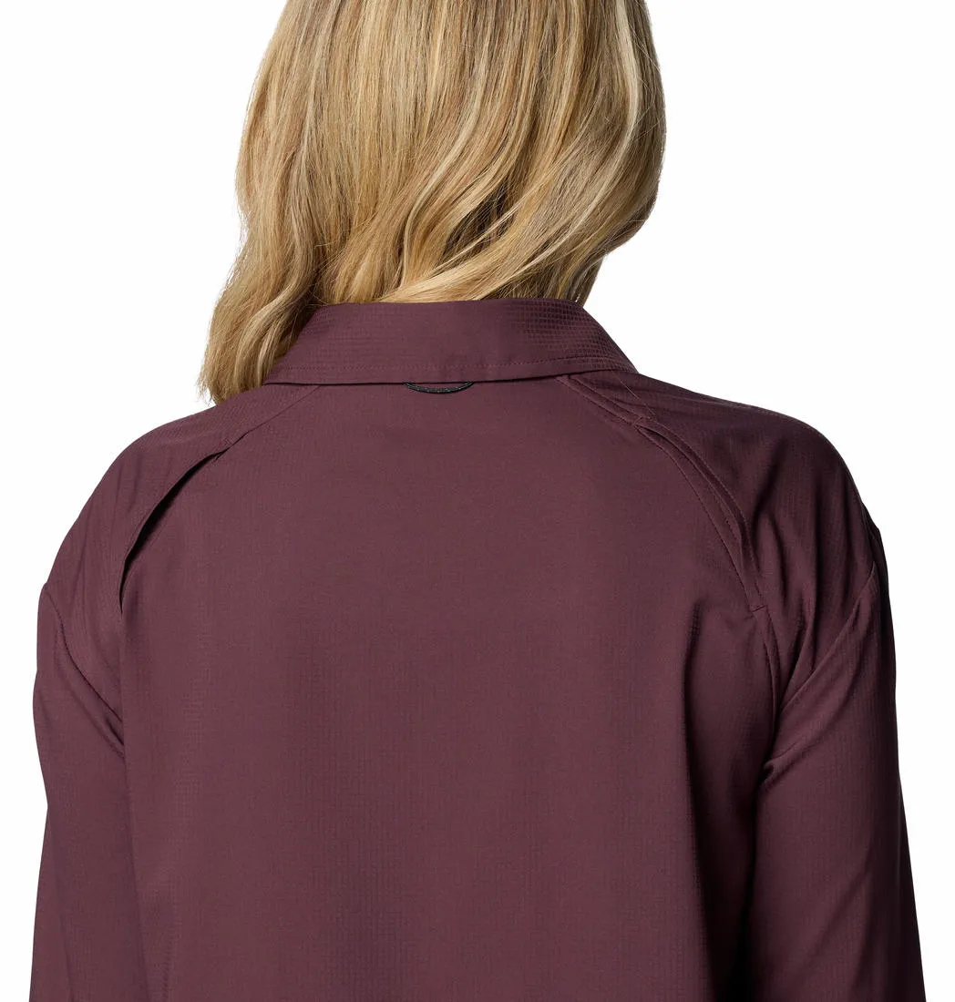 Columbia Women Red Omni-Shade Silver Ridge Utility Long Sleeve Shirt