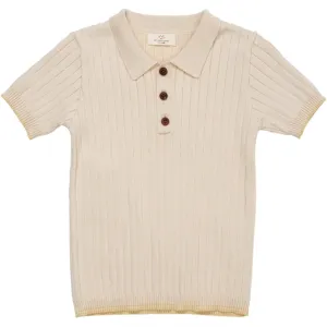 Copenhagen Colors Cream/Pale Yellow Comb. Rib Knit Polo