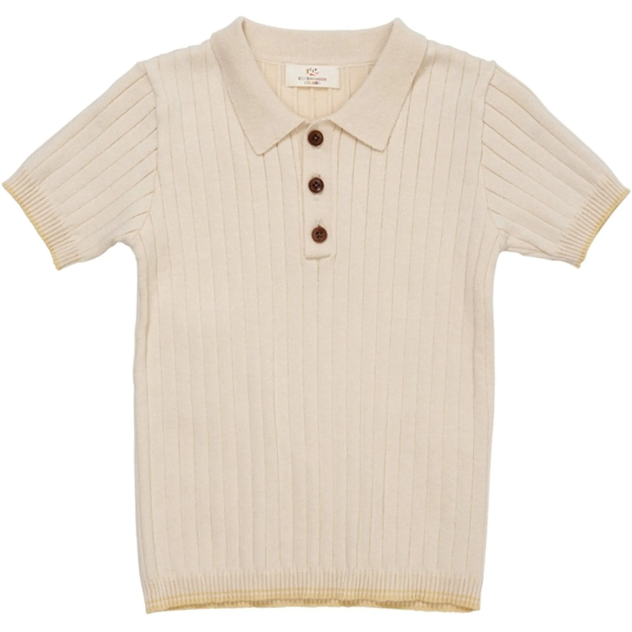 Copenhagen Colors Cream/Pale Yellow Comb. Rib Knit Polo