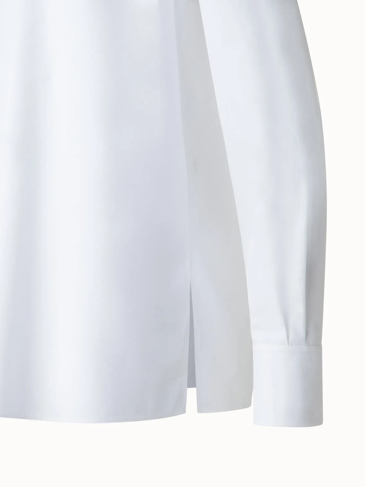Cotton Blouse with Gathered Shoulder Detail Akris