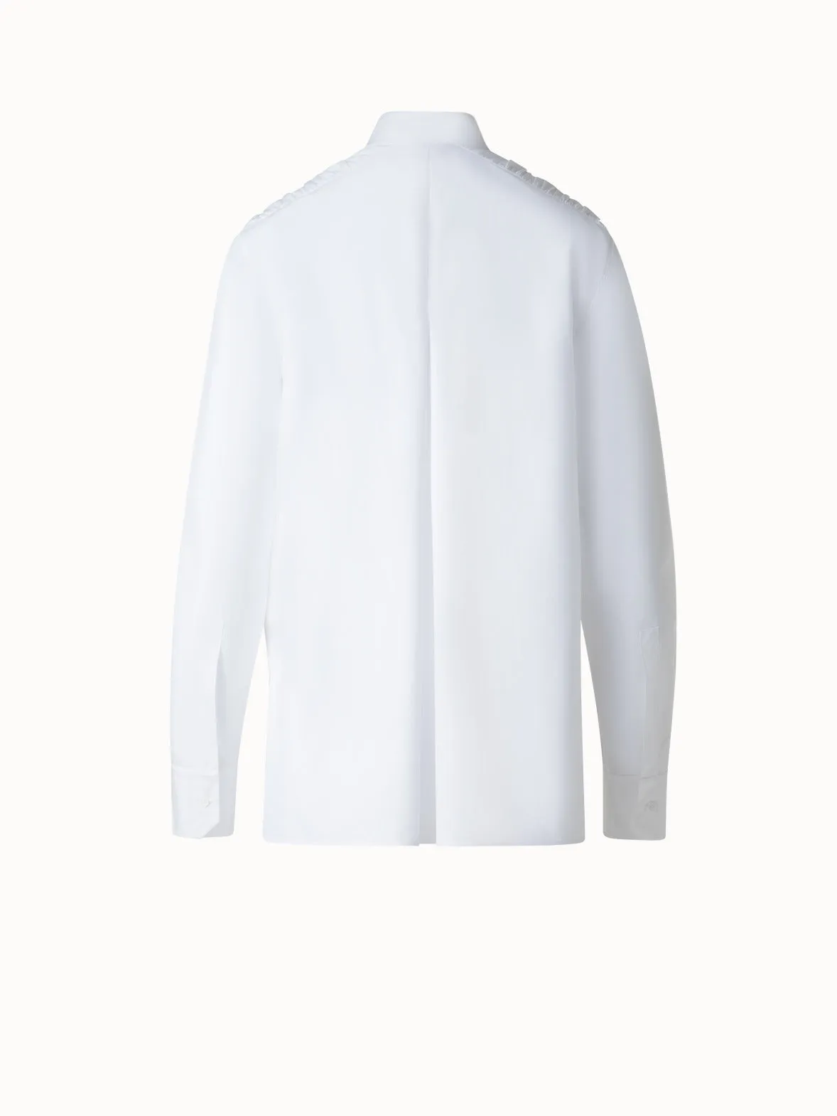Cotton Blouse with Gathered Shoulder Detail Akris