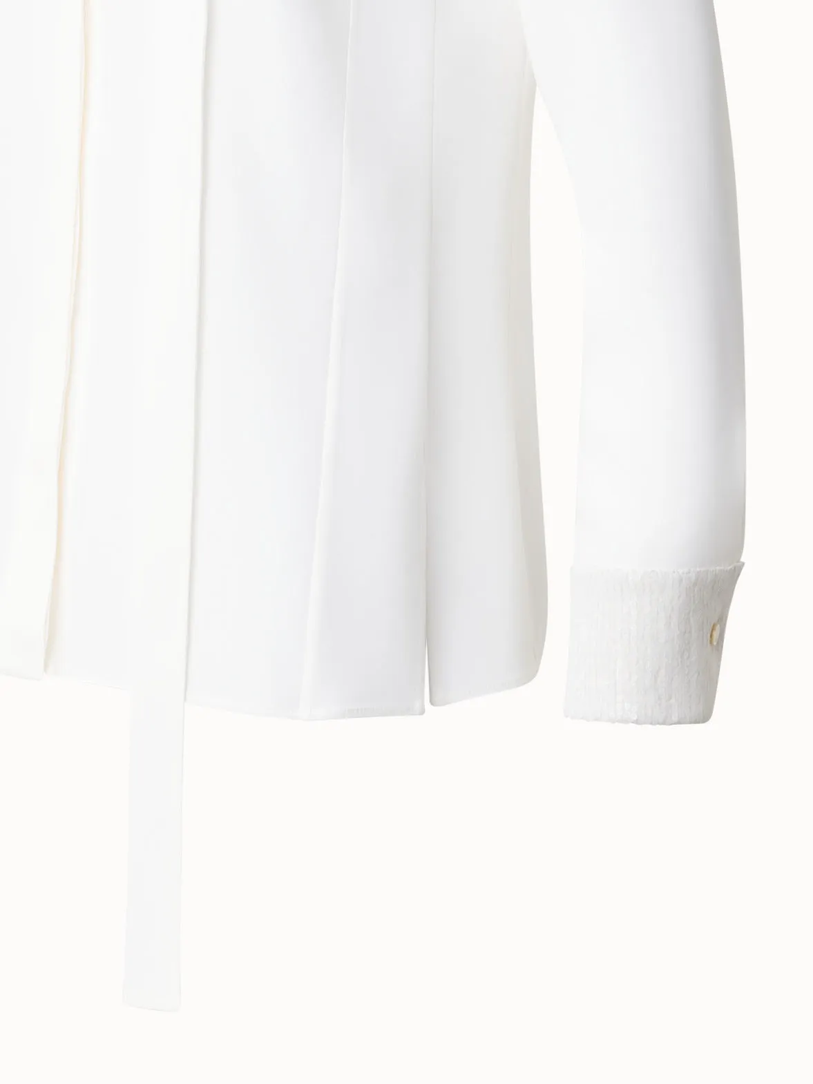 Cotton Blouse with Sequins Collar and Cuffs Akris
