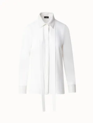Cotton Blouse with Sequins Collar and Cuffs Akris