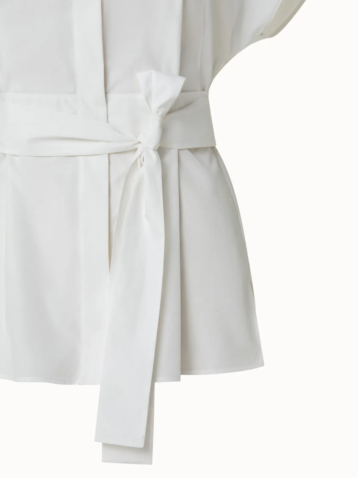 Cotton Silk Poplin Cap Sleeve Blouse Akris