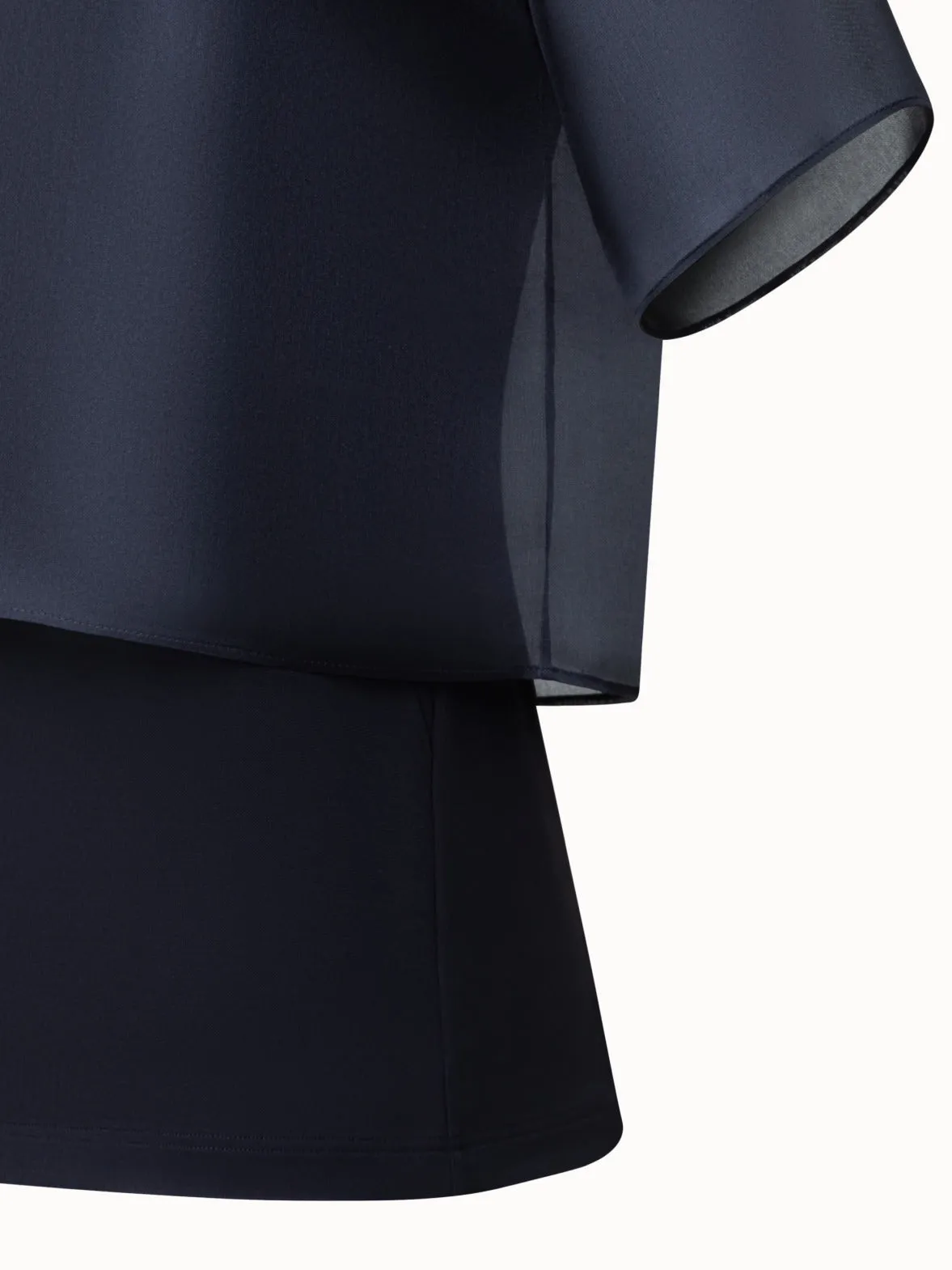 Cropped Blouse in Organza with Poppy Akris