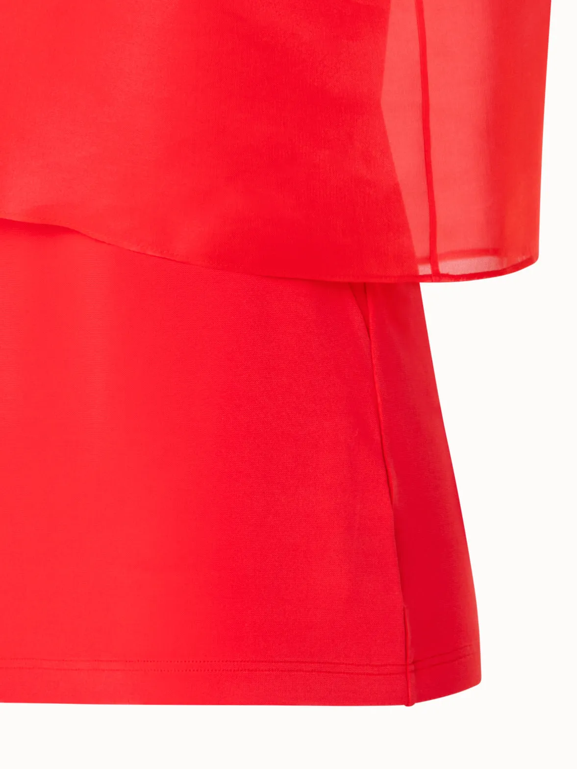 Cropped Blouse in Organza with Poppy Akris