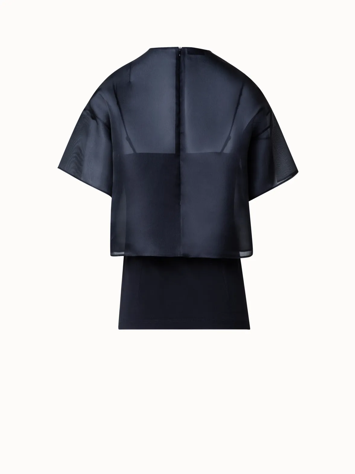 Cropped Blouse in Organza with Poppy Akris