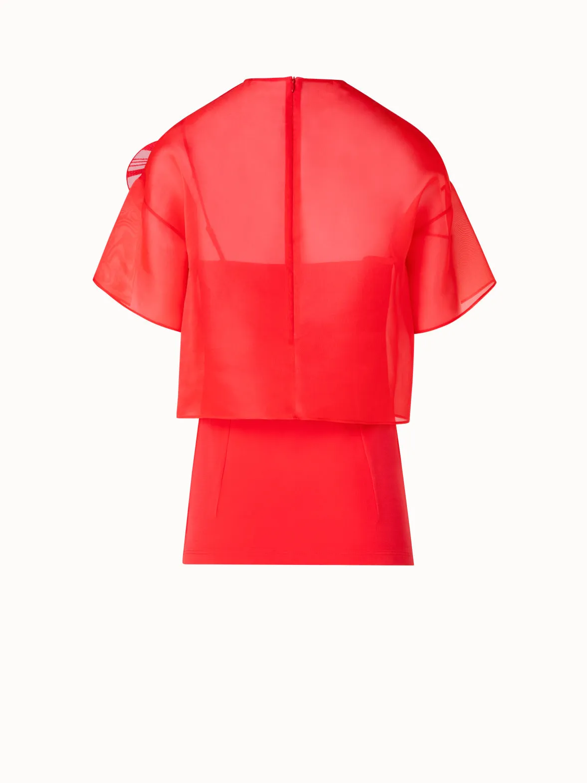 Cropped Blouse in Organza with Poppy Akris