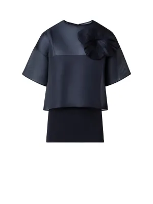 Cropped Blouse in Organza with Poppy Akris