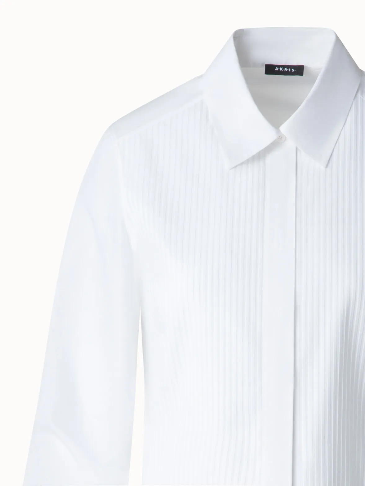 Cropped Pleated Cotton Blouse Akris