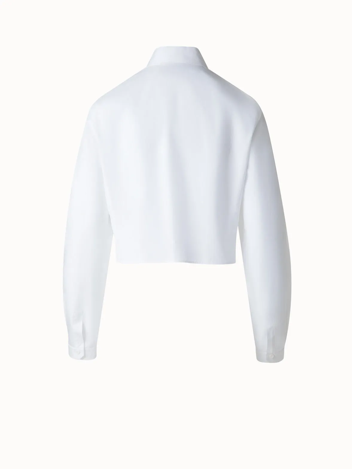 Cropped Pleated Cotton Blouse Akris