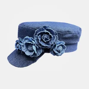 Denim Flat Top Three-dimensional Flower Anna Kay Co