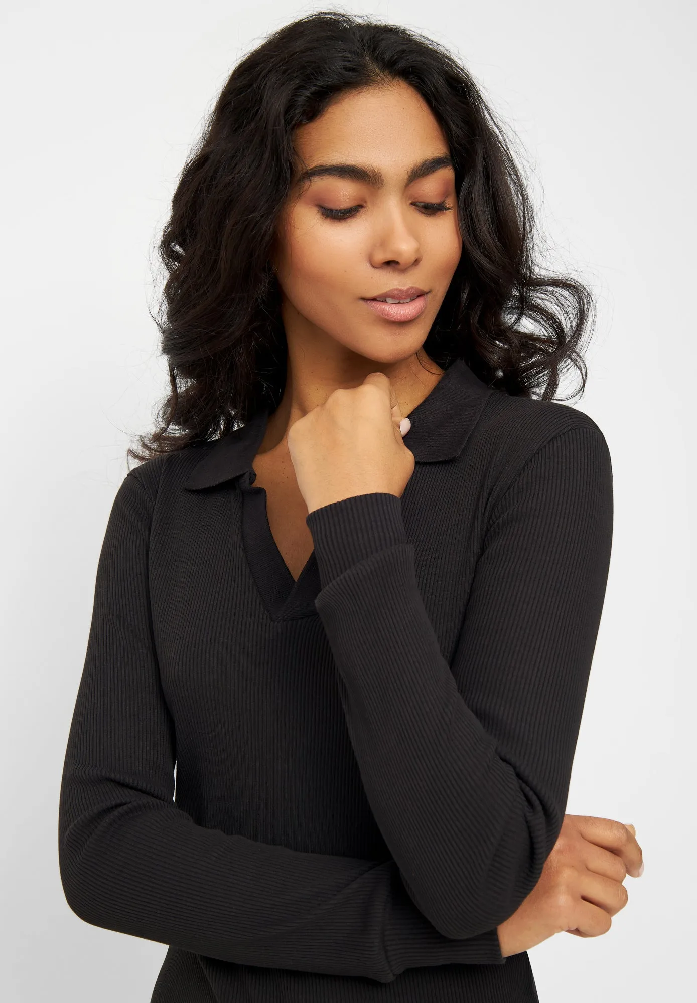 Dress ALEJA organic cotton - Black (Rib) Givn Berlin