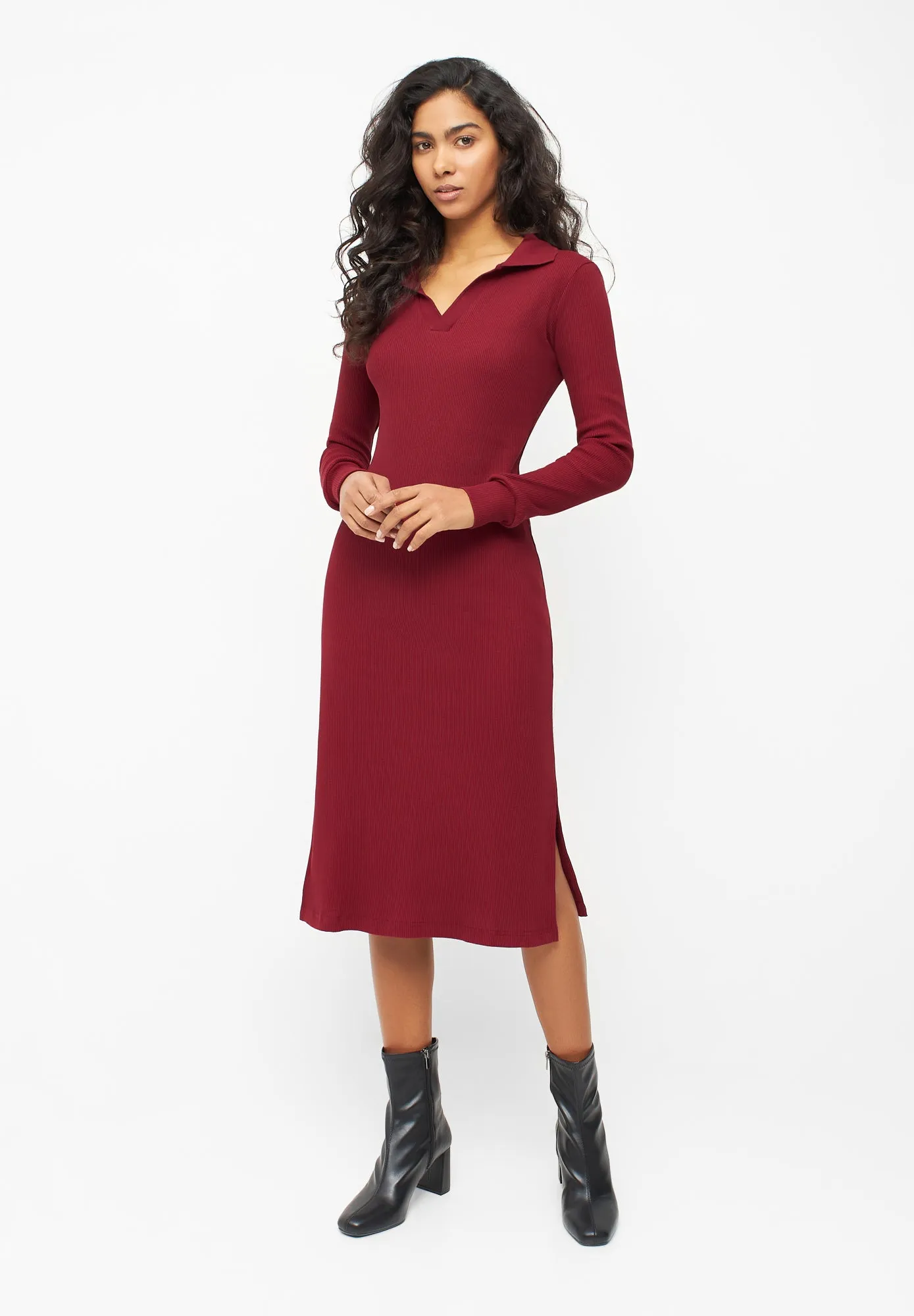 Dress ALEJA organic cotton - Tibetan Red (Rib) Givn Berlin