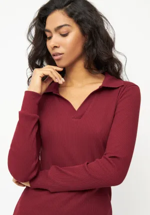 Dress ALEJA organic cotton - Tibetan Red (Rib) Givn Berlin