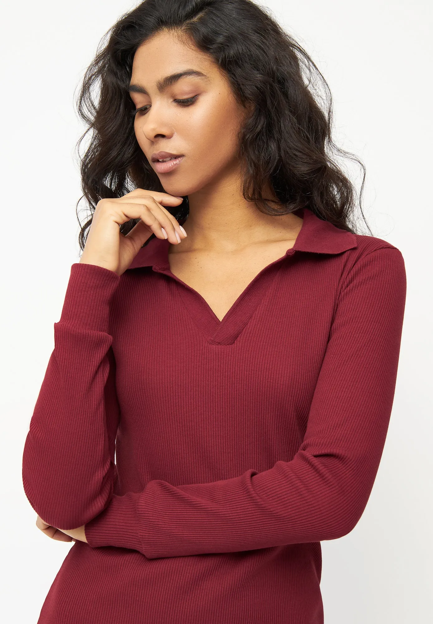 Dress ALEJA organic cotton - Tibetan Red (Rib) Givn Berlin