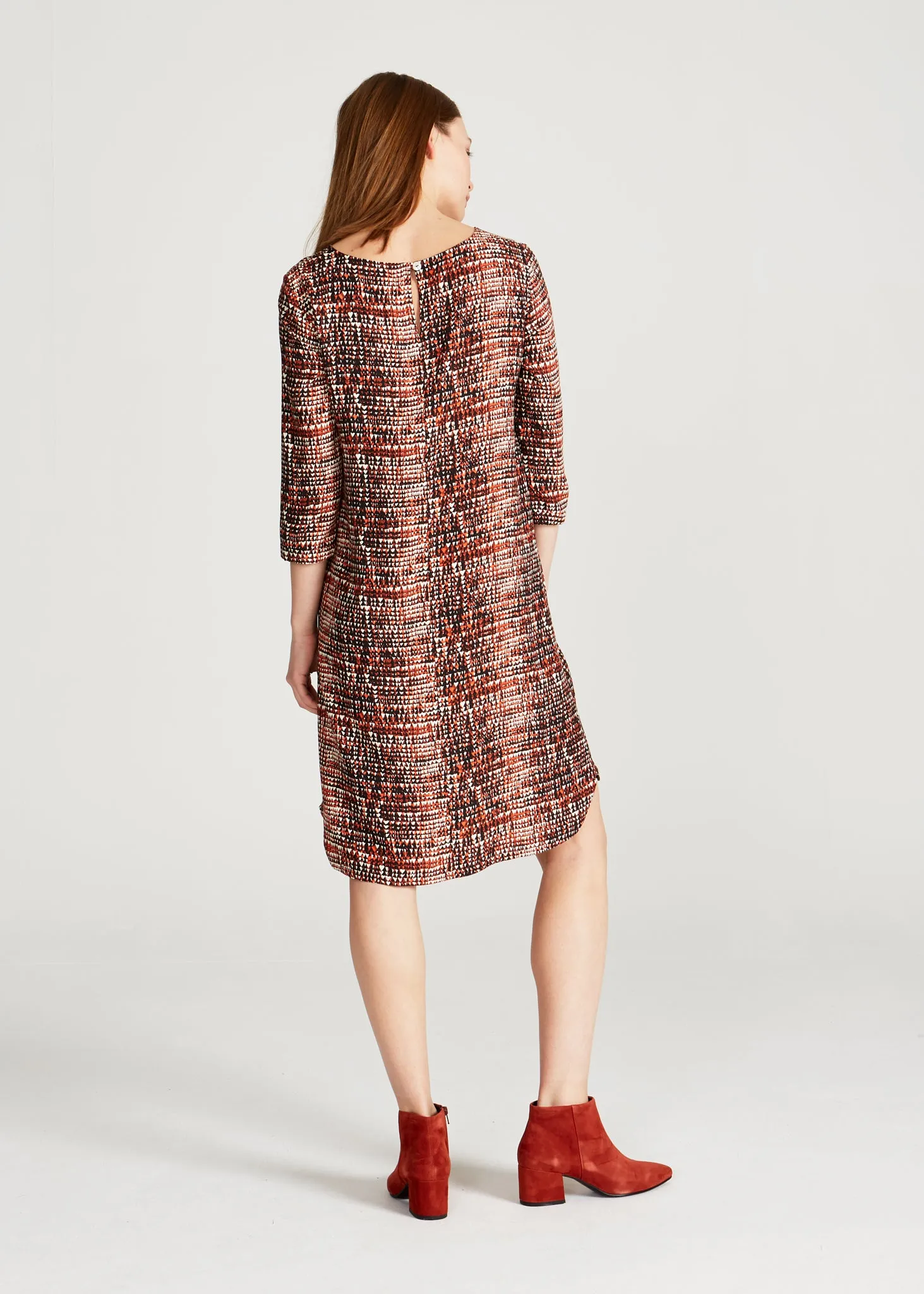 Dress FREYA from LENZING™ ECOVERO™ - Black / Orange (Hearts) Givn Berlin