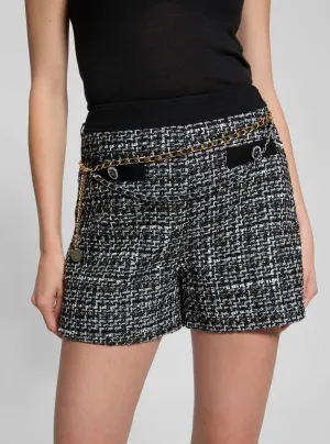 Eco Grey Yvonne Mix Denim Tweed Shorts Guess