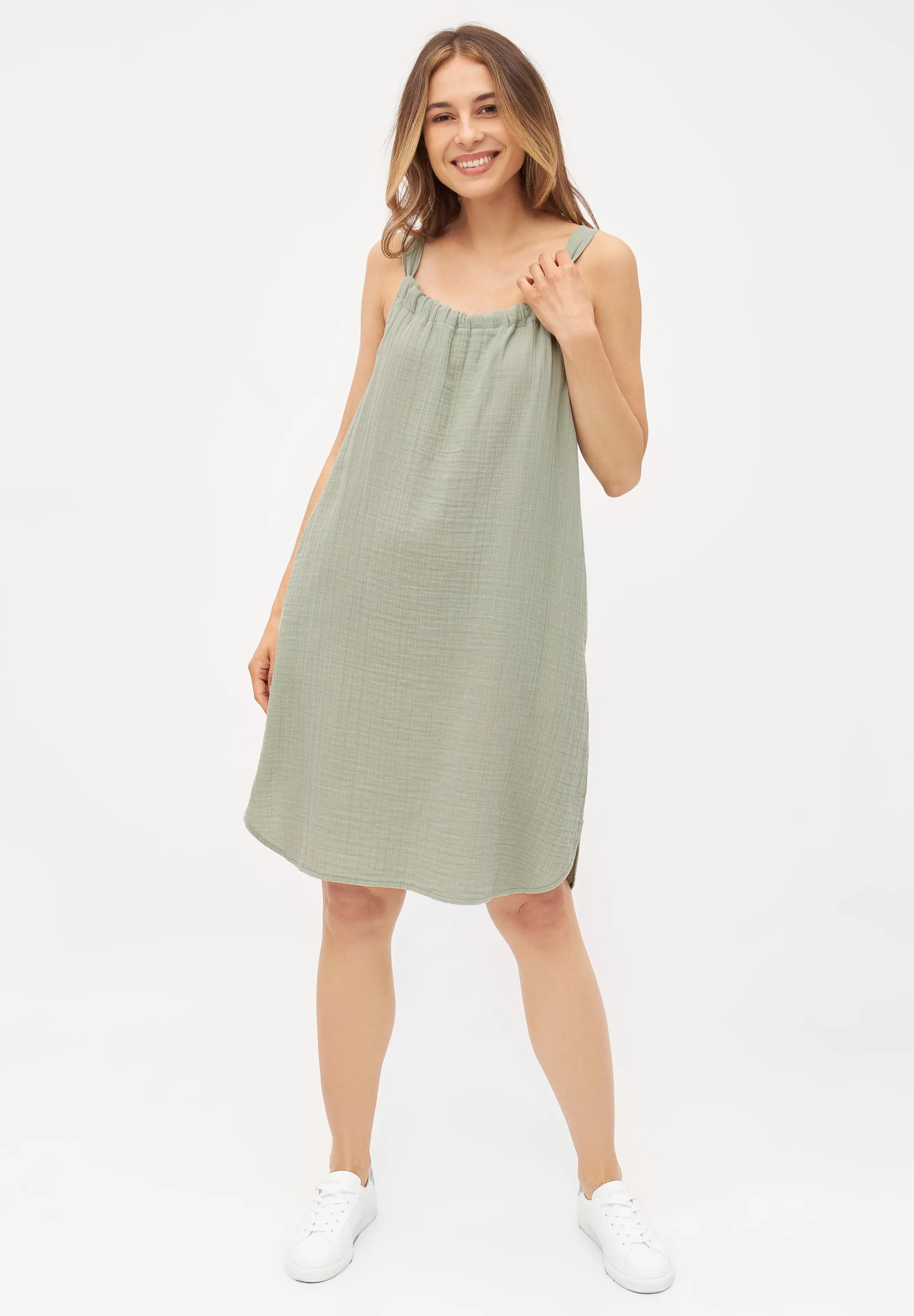 ELIF organic cotton muslin dress - Sage Givn Berlin