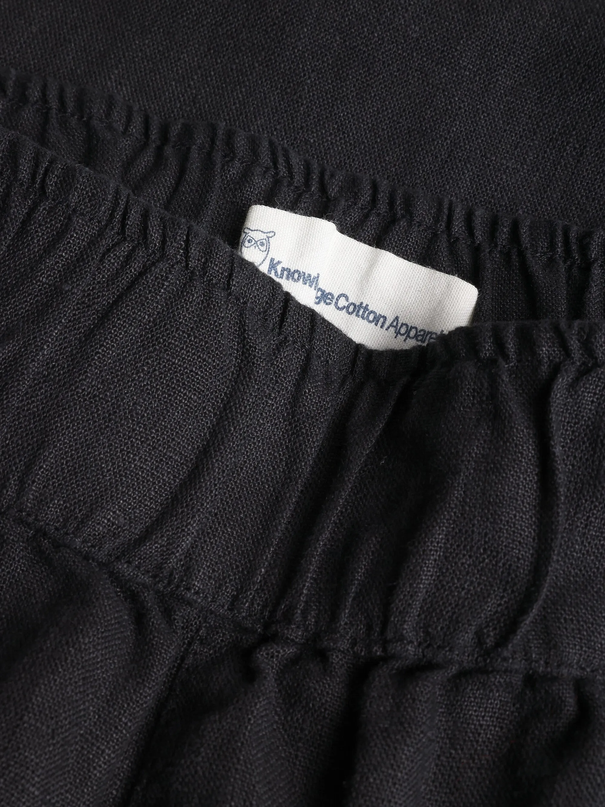 EVE culotte high-rise wide linen shorts - GOTS/Vegan - Black Jet Knowledge Cotton