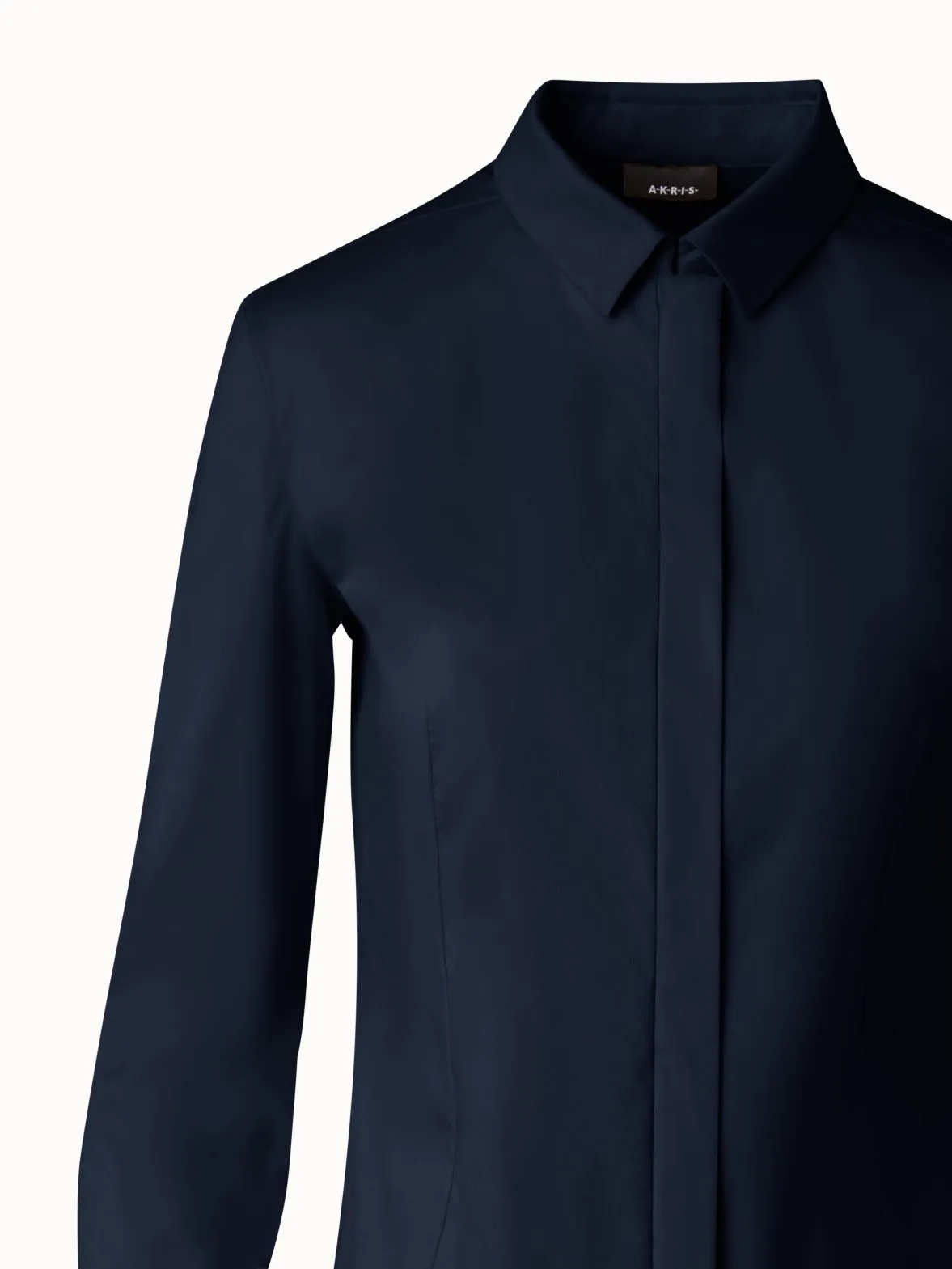 Fitted Cotton Blouse with Stretch Akris
