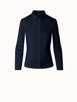 Fitted Cotton Blouse with Stretch Akris