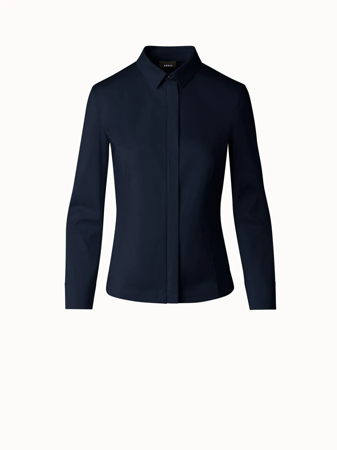 Fitted Cotton Blouse with Stretch Akris