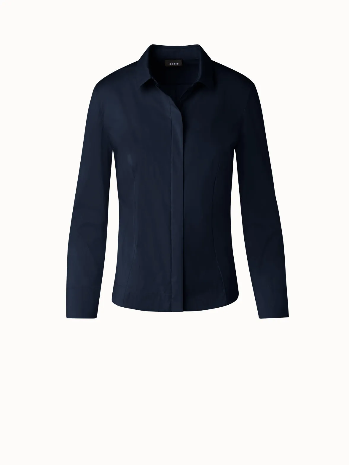 Fitted Cotton Blouse with Stretch Akris