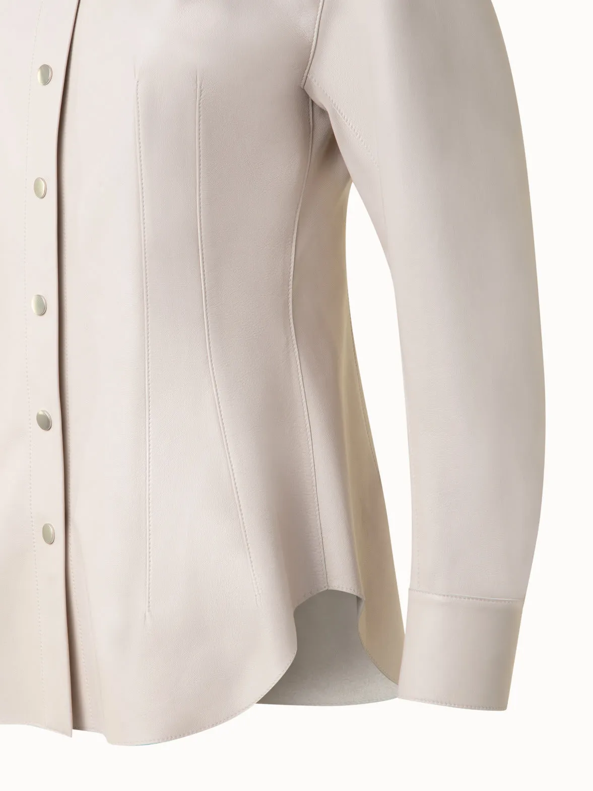 Fitted Leather Blouse Akris