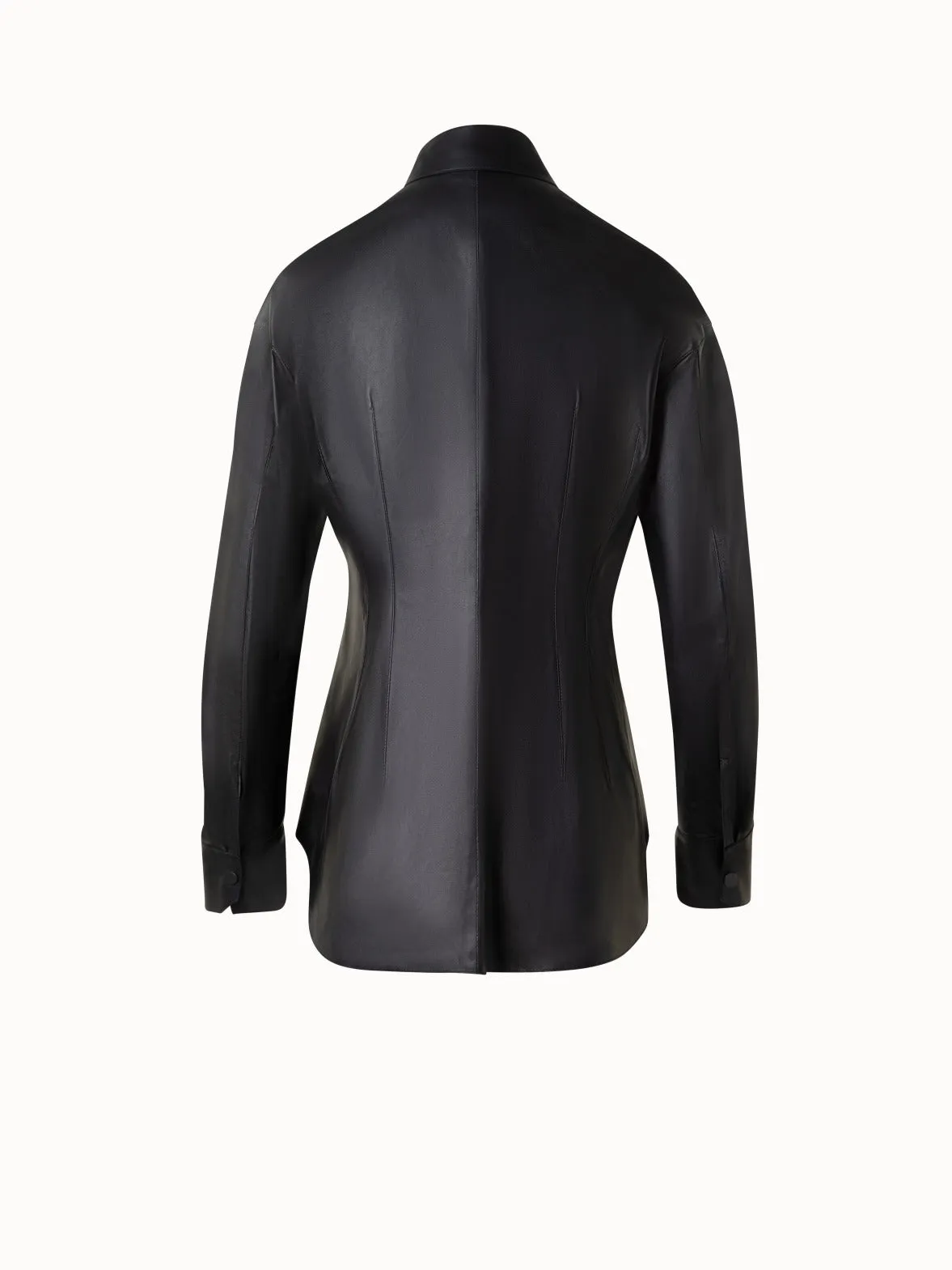 Fitted Leather Blouse Akris