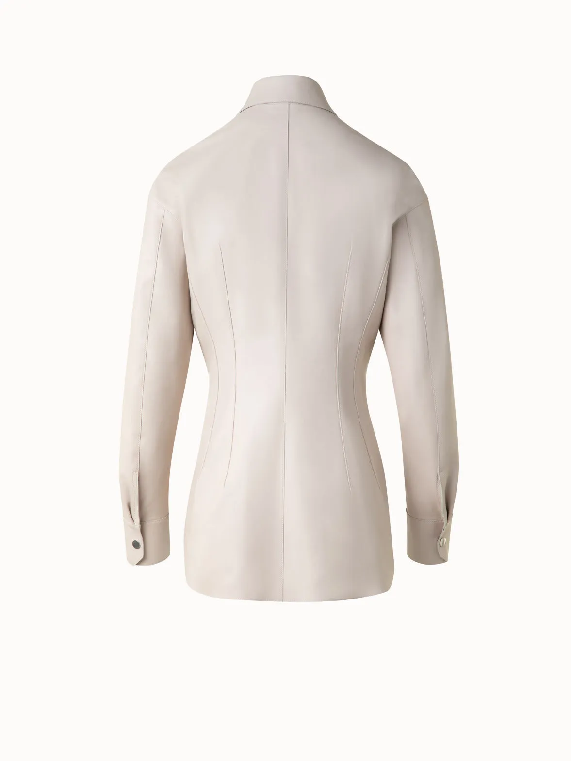Fitted Leather Blouse Akris