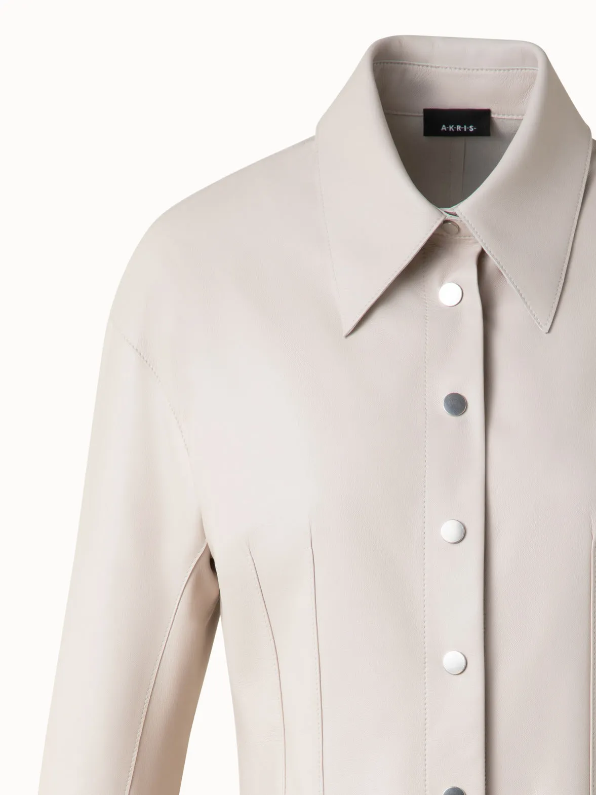 Fitted Leather Blouse Akris