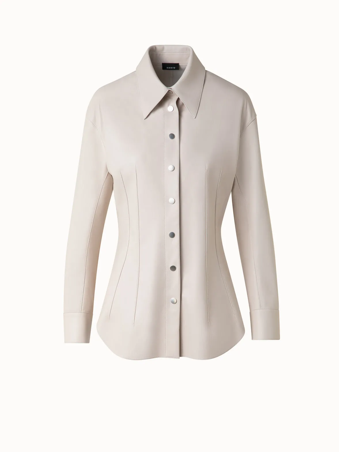 Fitted Leather Blouse Akris