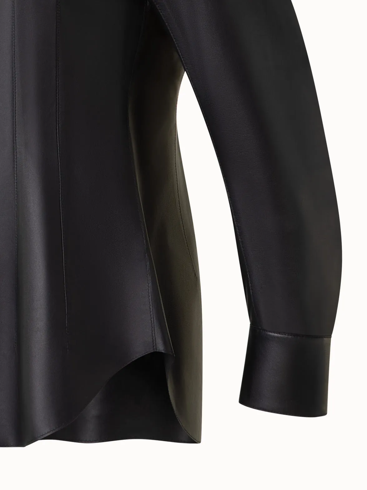 Fitted Leather Blouse Akris