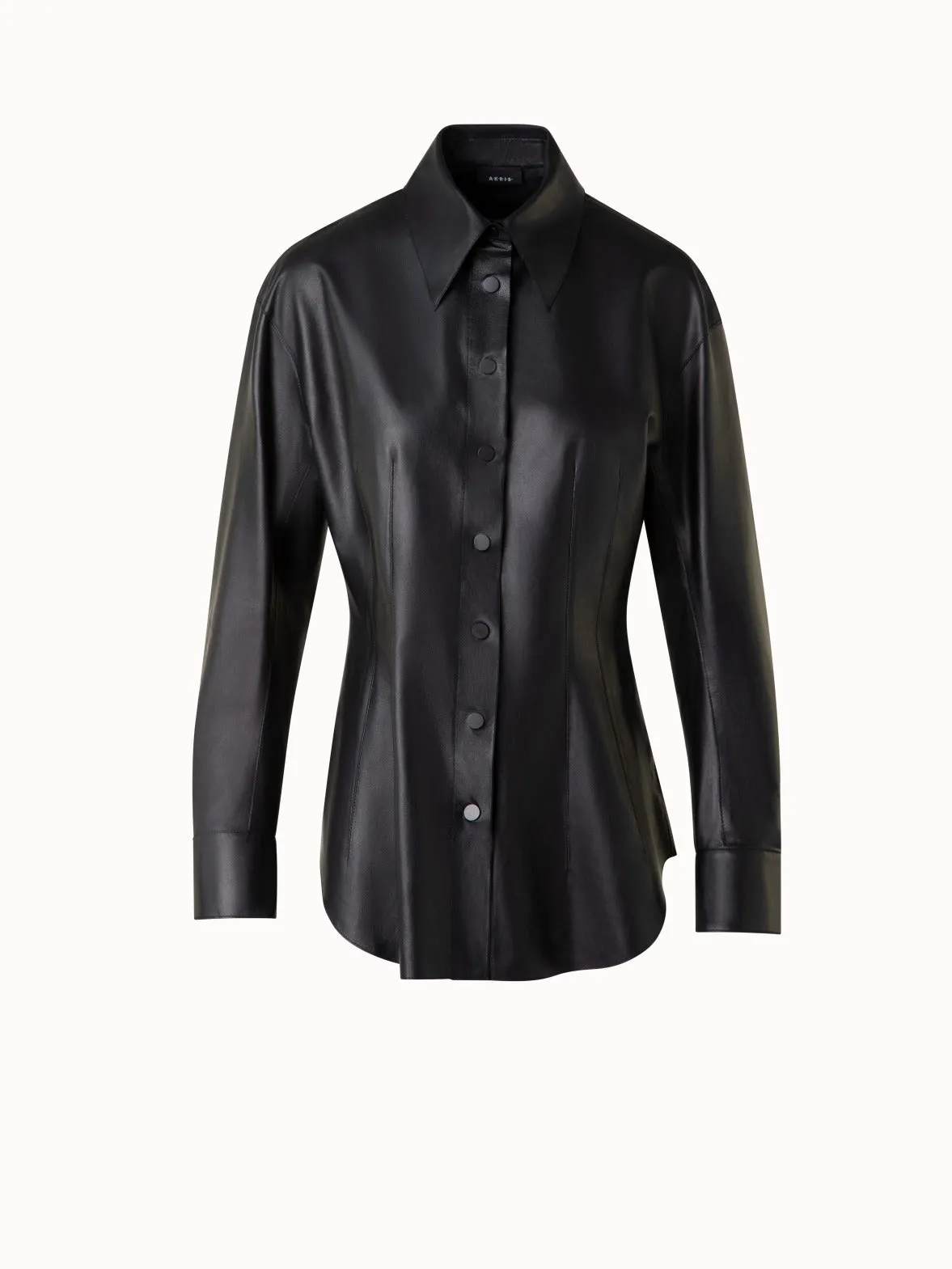 Fitted Leather Blouse Akris