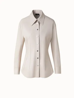 Fitted Leather Blouse Akris