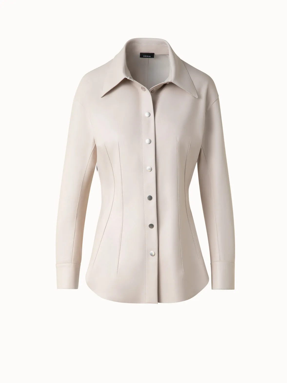 Fitted Leather Blouse Akris