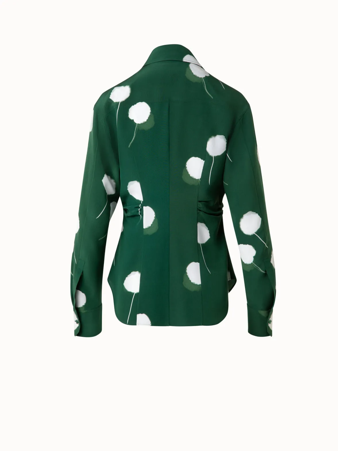 Fitted Silk Blouse with Dandelion Print Akris