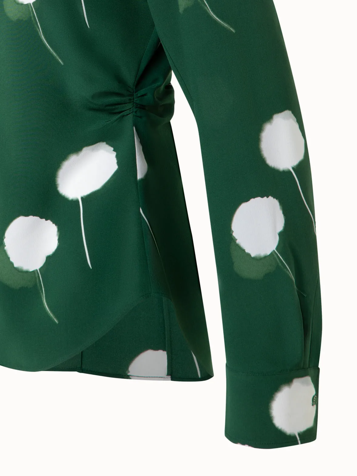 Fitted Silk Blouse with Dandelion Print Akris