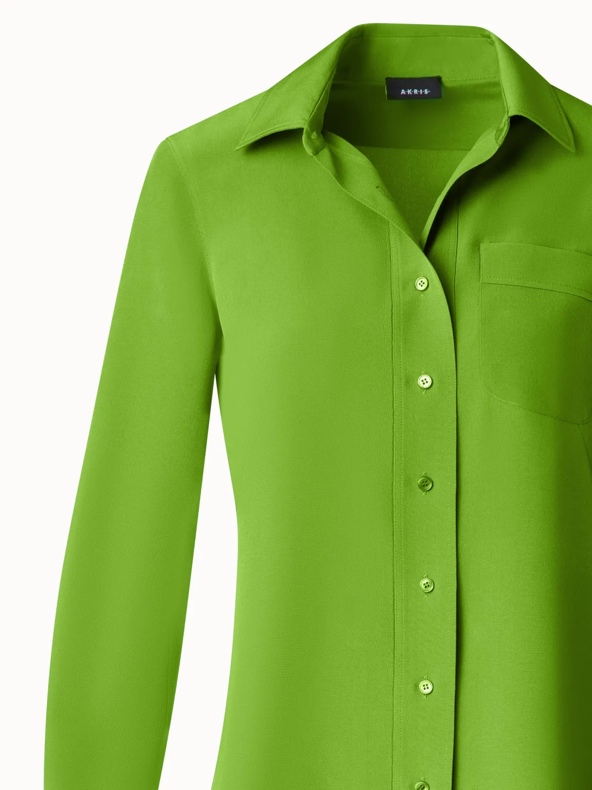 Fitted Silk Shirt Blouse Akris